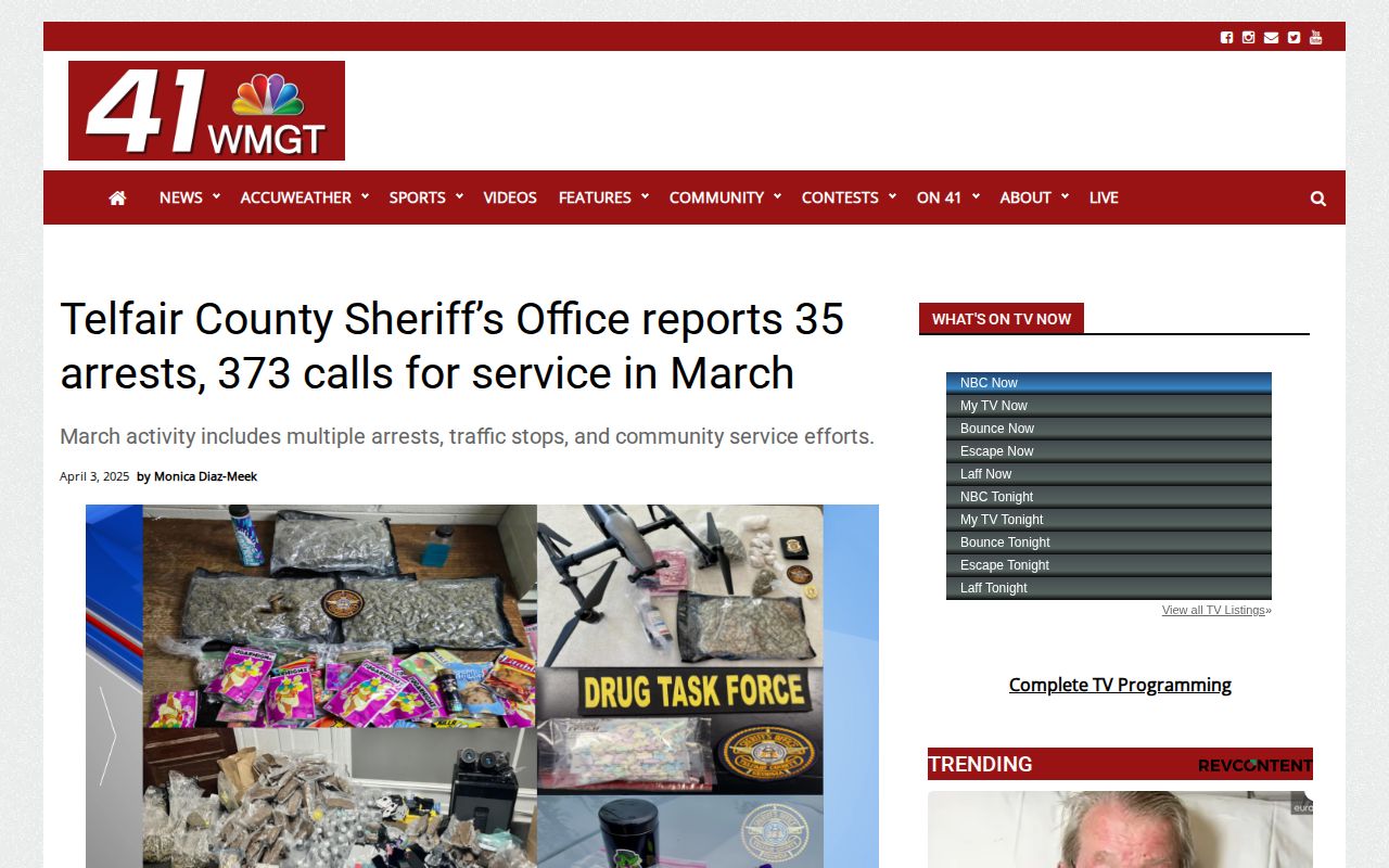 Telfair County arrest activity news report from 41NBC